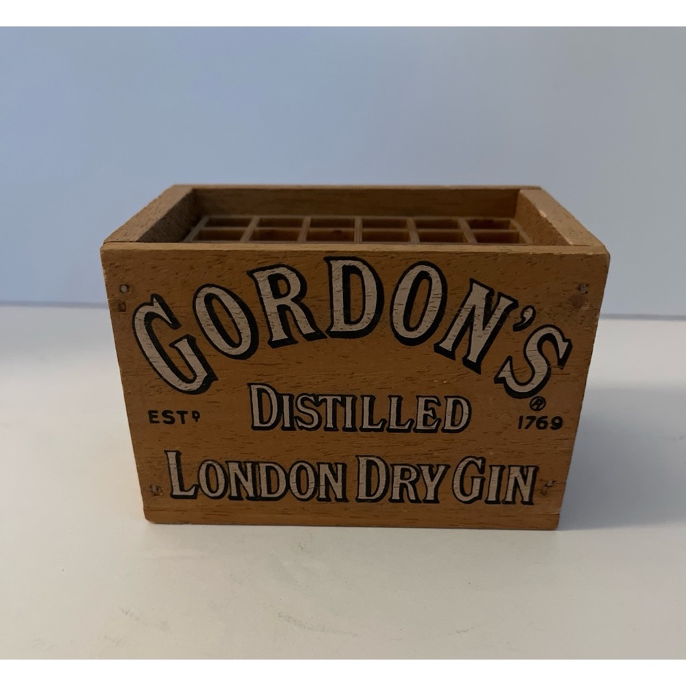 Vintage Miniature Gordon’s Gin Wooden Crate